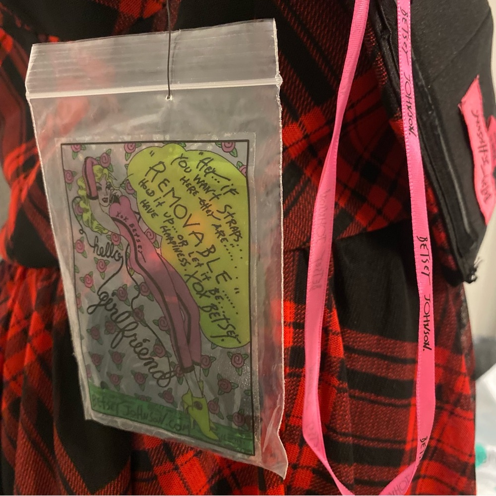 Betsey Johnson Plaid Strapless Mini Dress Size 6 - Picture 14 of 14